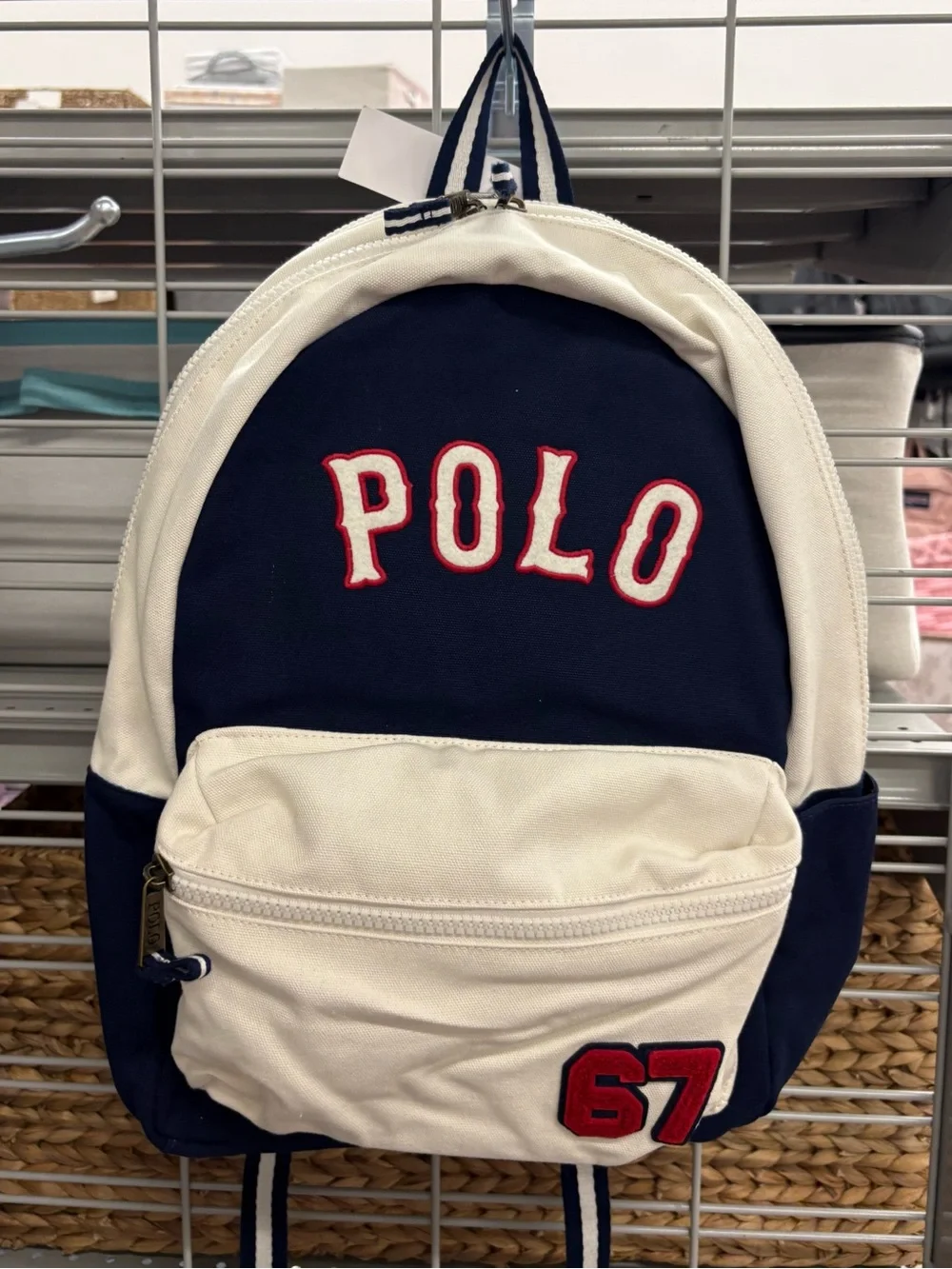 Polo Ralph Lauren Canvas Navy White Backpack Adults/Kids Laptop Sleeve